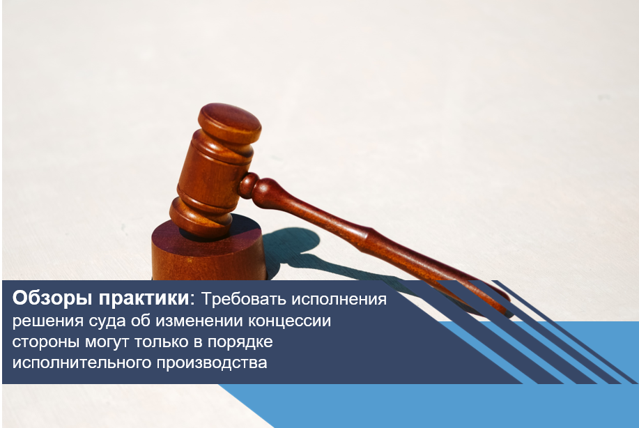 Требовать исполнения решения суда об изменении концессии стороны могут только в порядке исполнительного производства